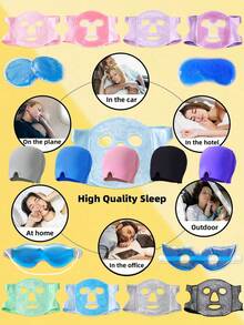 Simulated Silk Eye Masks, Embroidered Eye Masks, Animal Eye Masks, Sleep Eye Masks - Multicolor - View 5