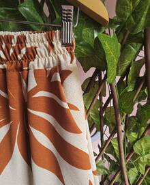 Duna Fabric Wide-Leg Pants - terracota - Ver 4