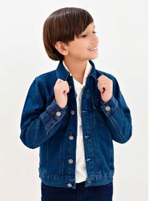 Pimbolim Jeans Boy's Jean Jacket, Children's, With Pockets, Super Stylish. - 藏蓝色 - 查看 8