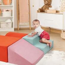 Juego de bloques de escalada de espuma suave: juguetes grandes 5 en 1, arco de escalada para gatear y deslizarse para niños pequeños, juego de espuma para guardería y preescolar. - Multicolor - Ver 6