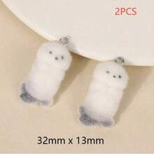 2/5 mặt dây chuyền hình thỏ bằng nhựa nhiều màu thời trang và quyến rũ, thích hợp để làm hoa tai, vòng cổ, vòng tay, móc khóa, phụ kiện, quà tặng ngày lễ DIY - Nhiều màu - Xem 14