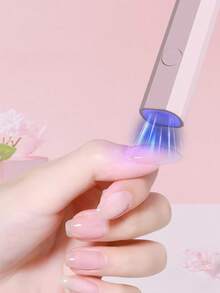 1pc Handheld UV Nail Lamp, Mini Nail Dryer, Portable LED Nail Light, Cordless Rechargeable USB Quick Curing Nail Dryer Machine, Pink Rechargeable Nail Curing Light, Small Portable Battery Powered Mini Nail Lamp, Handheld Phototherapy Lamp - Multicolor - View 9