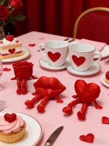 5个3D打印爱心情侣雕像 - 浪漫交织的心形装饰，塑料/户外装饰，非常适合办公室、家居，或作为礼物送给爱人、挚友，以及婚礼、周年纪念日、情人节等特殊场合。 - 彩色 - 查看 10