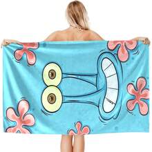 SpongeBob SquarePants 1条经典卡通图案吸水可爱毛巾，浴室必备，适合游泳、瑜伽和健身，完美礼物 - 彩色 - 查看 2