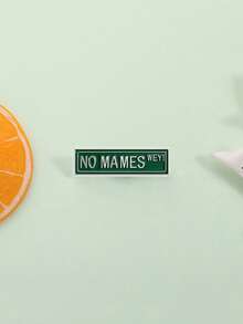 1pc Fun Quotes Enamel Needle NO MAMES WEY Brooch Collar Pin Badge Backpack Clothing Accessories Fashion Jewelry Friends Gift - Multicolor - View 8