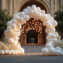 52pcs/87pcs/142pcs Pure White Balloon Set, Includes 5", 10", 12", 18" Sizes, Suitable For Wedding, Party, Birthday, Communion, Family Gathering Balloon Decor - Multicolor - View 2
