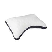 Smart Bamboo Almohada Moon Blend Corte al Hombro y Diseño Ergonomico de Media Luna Funda Desmontable de Bambu y Microfibra Ideal para Dormir de Lado - Blanco - Ver 1