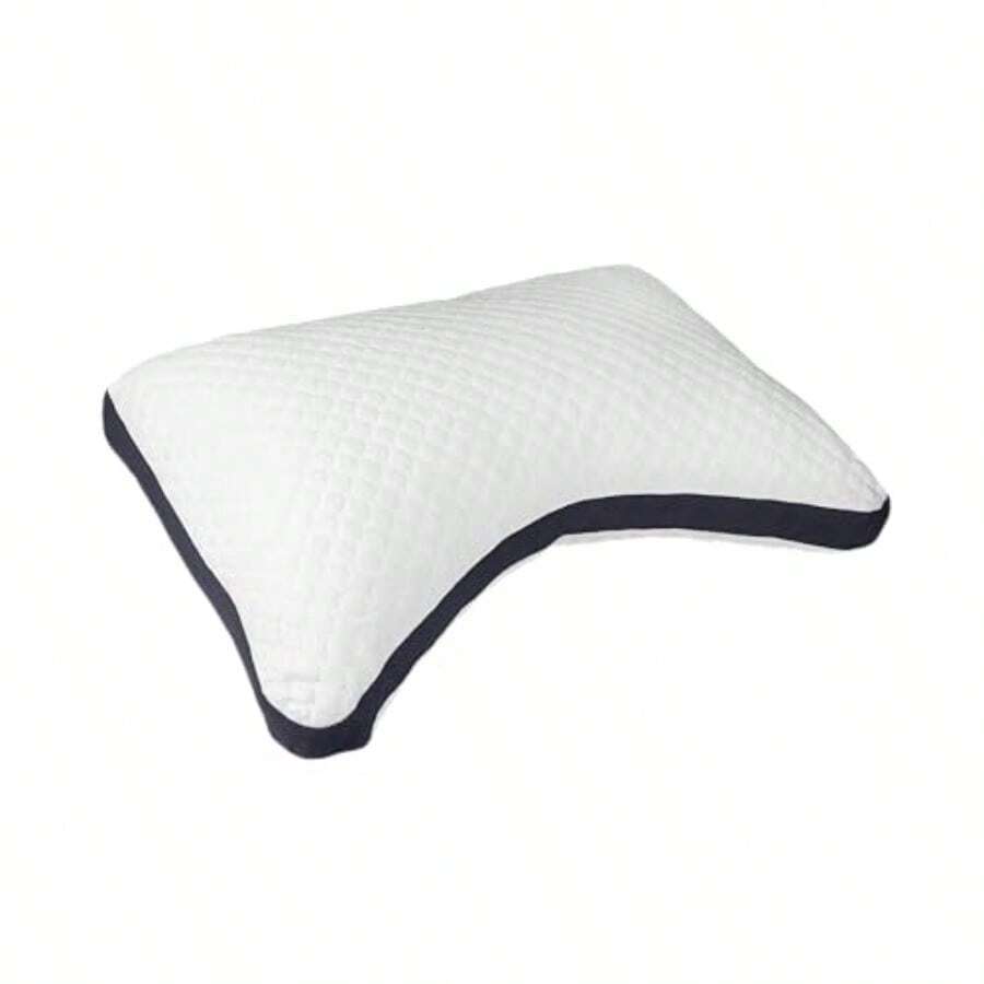 Smart Bamboo Almohada Moon Blend Corte al Hombro y Diseño Ergonomico de Media Luna Funda Desmontable de Bambu y Microfibra Ideal para Dormir de Lado - Blanco - Ver 1