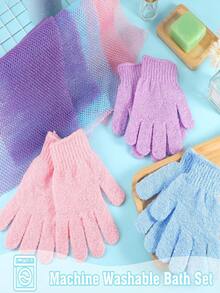 2pcs African Mesh Sponge Exfoliating Gloves Set, Natural African Exfoliating Sponge, Quick Drying, 100% Nylon, Gentle Exfoliation, Suitable For Daily Use. The Set Includes 1 Shower Sponge/Body Scrubber And 1 Pair Of Exfoliating Gloves, Can Be Used As Adult Christmas Gift.