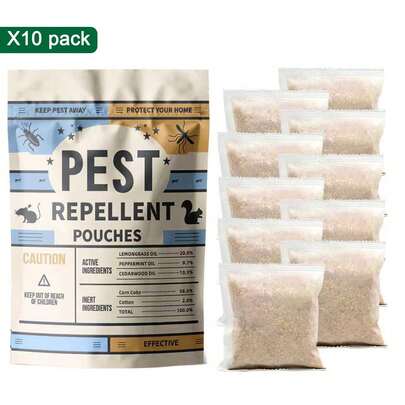 Pest Control Repellent Sachets, Rodent Repellent, Mouse Repellent, Peppermint Oil To Repel Mice And Rats, Rat Deterrent, Repels Mosquitoes, Roaches, Ants, Rodents, Spiders, Moths And Other Pest Repellent-10Pack