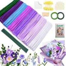 511/572/725 Pcs Value Pack Handmade DIY Floral Cleaning Tool Kit, Includes Colorful Chenille Stems, Flower Set, Floral Wire, Flower Centers, Floral Tape, Ribbons And Wrapping Paper For Valentine's Day And Ramadan Bouquets, Craft Kits, Colorful Marketplace, Craft Marketplace, Artificial Flowers, Wire, Frame Marketplace, Wire, Arts, DIY, Decorations, Shaping Materials, Handmade - Multicolor - View 26