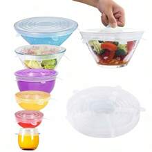 6pcs Reusable Silicone Food Covers, Food Preservation Material - Multicolor - View 2