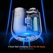 Alat Cukur Elektrik Pocket Razro untuk Pria, Tahan Lama 60 Menit, Tahan Air IPX7, Dapat Digunakan Basah & Kering, Pemangkas Jenggot Isi Ulang, Alat Cukur Portabel untuk Perjalanan - MultiWarna - View 8