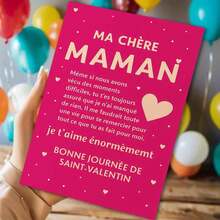 Whimsical French Mom Valentine Card With Envelope, Gentle Heart & Message Scene, Perfect For Loved Ones, Ideal For Valentine's Gifting To Mom, Greeting Card| Paper Greeting Card, Themed Accessories - Multicolor - View 8