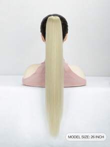26 Inch 150g/Pack Synthetic Long Straight Hair Ponytail Extensions, Clip-In Ponytail Hair Piece, High Temperature Fiber Ponytail (Golden) - Gold - View 9