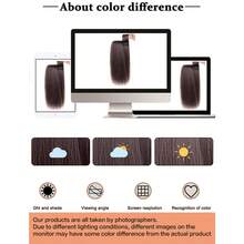 女士高额假发，带海绵衬里，隐形蓬松顶部假发，两侧加厚以增加发量，适合日常化妆和佩戴饰品。 - 彩色 - 查看 7