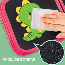 Tablero de Dibujo Portátil para Niños, Pizarrón de Dibujo Borrable de DIY con Tablero de Copia Transparente de una Página, Juguetes de Aprendizaje Temprano para Regalo, Bolígrafos de 12 Colores, Rosa,36753646 - Burdeos - Ver 5