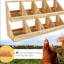 8pcs 12"X12" Washable Artificial Grass Chicken Nest Pads, Suitable For Laying Hens, Bedding, Reusable Artificial Turf Mats For Hens, Small Pets