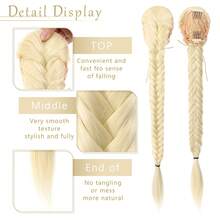 24 Inch Synthetic Hair Bun & Ponytail Extension - Fishbone Braid & Two-Strand Braid Hair Chignon, Easy Install Stylable Hairpiece For Women Daily/Wedding/Party - Multicolor - View 8