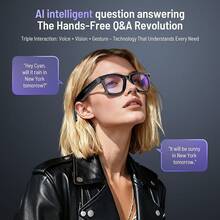 FONADA AI Smart Glasses For Men Women, 800w Camera Glasses, Real-Time Translation, Ai Object Recognition, Bluetooth Audio, Voice Assistant, IP67 Waterproof, Blue Light Glasses For Android And IOS,Ideal Christmas, New Year's Day, Valentine's Day, Father's Day, Mother's Day And Birthday Gifts - 白色鏡框配紅色鏡片-800瓦 - 查看 6