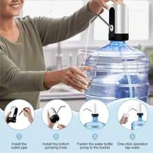 Rechargeable Portable Electric Water Pump, With Long Battery Life, Easy Installation And Use, Simple One-Button Operation, USB Charging, Small And Compact Water Pump, Suitable For Indoor Drinking Water Pumps, Outdoor Camping And Picnics. - Black- - View 5