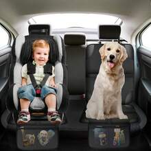 WEAGP 2 Pieza Protector de Asiento de Coche, Protector de  de Asiento Infantil con Bolsas de Alenamiento para Asiento, Juego de 2 Protectores de Asiento de Coche para SUV Sedán Camión - albaricoque - Ver 6