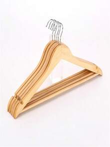 5 piezas de perchas de madera vintage/natural con aberturas precisas, perchas de traje de madera gruesa, antideslizantes, perchas de armario de uso pesado para abrigos, chaquetas, vestidos, pantalones - Multicolor - Ver 7