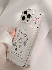 Animal Ears 1pc Pink Cartoon Animal Full Coverage TPU Soft Phone Case Compatible With IPhone 17 Pro Max/16 Pro Max/15 Pro Max/17 Pro/16/15/14/13/12/11 Series - Multicolor - View 4