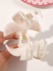 1 pieza Pinza para el cabello con estampado de flor y corazón rosa de estilo bohemio, material de ABS, adecuada para la playa, vacaciones, accesorios de moda de primavera/verano, pinzas casuales elegantes, clips de belleza para el cabello para mujeres - Corazón rosa - Ver 5