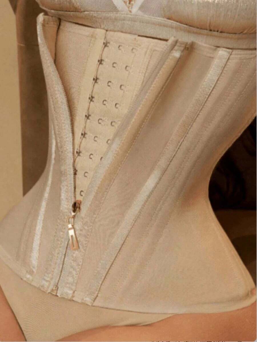 1PC Women's Latex Waist Trainer Girdle, Shaping Belt With Zipper Closure, Tight Compression Belly Control Band, Tummy Control, For Daily Wear, Festivals And Other Occasions, Women Waist Trainerss - Màu be - Xem 1