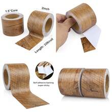 XISH BOMEI PACK 2 Rollo de Cinta de Reparación de Grano de Madera Color Madera de Begonia 5cm x 10m por rollo Parche Autoadhesivo de Reparación para Muebles Suelos Armarios Ventanas Puertas - como en la foto - Ver 8
