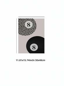 1/3件套无框豹纹和黑色8款印章风格动物印花墙画套装，狂野时尚海报系列，适用于房间装饰、宿舍必备、生日礼物和派对装饰，复古图案卧室装饰，美学房间装饰，墙面装饰画，大学宿舍必备，家居装饰 - 彩色 - 查看 15