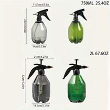 1个750毫升/2升细雾手持喷雾瓶，带可调节喷嘴 - 顶部按压式，压力喷雾器，适用于室内/室外园艺、家居清洁