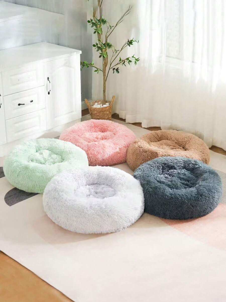 Luxury Plush Donut Pillow Pet Bed, Suitable For Small And Medium-Sized Dogs And Cats - Super Soft, Washable, Round Comfortable Nest, With Anti Slip Bottom, Perfect For Winter - Nhiều màu - Xem 1