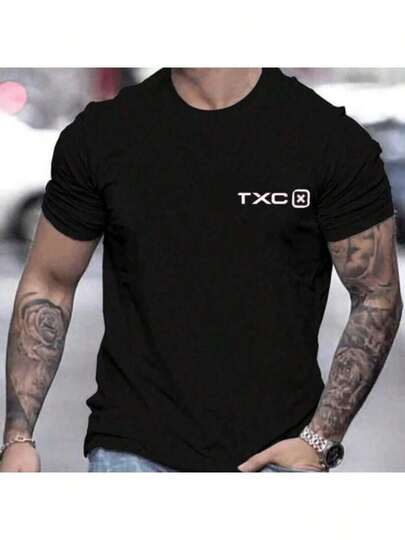 Camiseta Masculina Txc minimalista 100% Algodão Premium Moda Country Camisa Regular Estampada