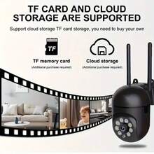 1 pieza 2 piezas Cámara inteligente HD, Cámara de para el hogar inteligente, Detección y seguimiento con IA, Visión nocturna, Conexión inalámbrica WiFi 1080P, Control remoto por teléfono, Cámara interior/exterior, Vista completa 360° Guardián del hogar, Monitor de cuidado del hogar HD, Audio bidireccional - Monitor alimentado por USB - Negro - Ver 5