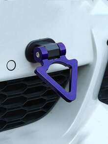 1pc Car Exterior Accessory Triangle Tow Hook Ring, Personalized Racing Tow Hook Adhesive Type, Universal