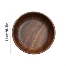 1pc Wooden Bowl, Creative Walnut Wood Salad Bowl, Vintage Fruit Bowl, Storage Bowl - Multicolor - View 14
