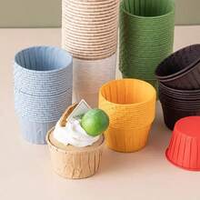 50pcs/100pcs Colorful Cupcake Liners - Heat Resistant Non-Stick Baking Cups, Suitable For Muffins And Cupcakes - Multiple Color Options, Holiday Baking Supplies, Party Essential, Decorative Cupcake Holders, Perfect For Parties, Weddings, Valentine's Day, Christmas, Halloween, Easter, Thanksgiving. - Red - View 10