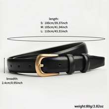 新品上市！黑金双色真皮腰带，修身不臃肿，光滑皮革材质，金色皮带扣在灯光下尽显奢华，适合工作和休闲场合，值得信赖之选。 - 棕色 - 查看 5