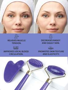 3pcs Face Massage Gua Sha Tools Set, Includes Gua Sha Scraper, Suitable For Face And Neck Massage - Mother's Day Gift - Facial Care Gift, Beauty, Skincare, Spa, Self-Care, Skincare Tools, Facial Care, Beauty Therapist Supplies, Massage, Facial Massage Tools, Face Roller - Multicolor - View 9