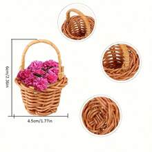 6/12 chiếc - Giỏ đan trang trí mini, giỏ cầm tay nhỏ dùng làm đạo cụ chụp ảnh, giỏ trang trí nhà cửa phong cách mộc mạc, giỏ hoa ngày lễ, thích hợp cho năm mới, ngày Valentine, các sự kiện tiệc tùng. - Nhiều màu - Xem 6
