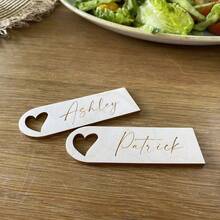 10/30/50 peças Cartões de Lugar Personalizados para Casamento, Etiquetas de Nome em Madeira em Forma de Coração Personalizadas, Marcadores de Assento em Estilo Rústico para Decoração de Mesa, Lembrancinhas de Festa, Amor Eterno, Presente de Aniversário, Aniversário - cor de madeira - Ver 7