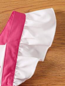 Bộ áo liền thân cổ vuông in chữ dễ thương, ngọt ngào cho bé gái, kèm băng đô, thích hợp cho mùa hè. - Màu Hồng Tươi - Xem 4