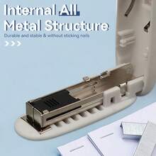 XISH Mini Grapadora Grapadora Portátil Blanca Grapadora Pequeña Grapadora Linda Grapadora Tamaño Viaje Grapadora De Escritorio Para Estudiantes Office Grapadora Mini Grapadora De Escritorio - Blanco - Ver 6