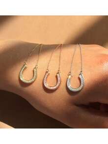 1pc Minimalist Circular Zirconia Pendant Necklace - Fashionable & Versatile, Suitable For Vacation And Daily Wear, Unisex