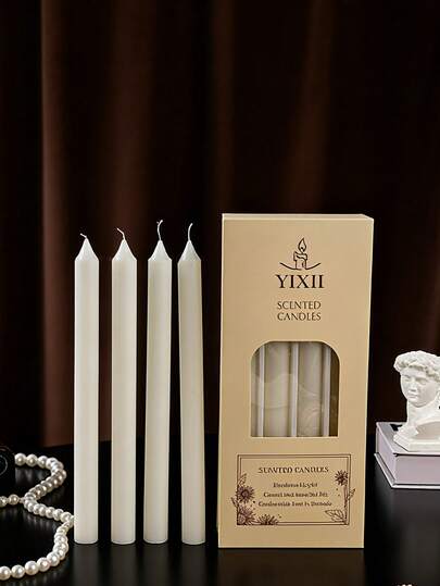 4 قطع / 3 قطع من الشموع الطويلة ذات الشكل المدبب على الطراز الجديد، مصنوعة من شمع فول الصويا، شموع عطرية خالية من الدخان بطول 10 بوصة، وشموع زينة لعيد الحب، والتي تحترق لمدة 6 ساعات لفترة طويلة، وهي مثالية كشموع ديكورية متقدمة للعائلة، وشموع عيد الميلاد، بما في ذلك الشموع العلاجية، وشموع الشتاء، وهدايا للنساء وهدايا الشتاء.