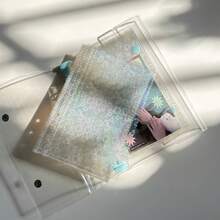 A7心形贴纸收纳页，10/20张替换装，透明内页，亮面内页，激光3D立体压纹贴纸簿，贴纸相册，A7活页相册替换页 - 彩色 - 查看 7