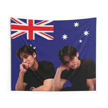 1pc  SVT Mingyu Australia Flag Kpop Merch Suitable For Fans, Kpop Group Member Banner, Album Merch Gift For Carats, Birthday & Concert (3x5ft) - màu đen - Xem 3