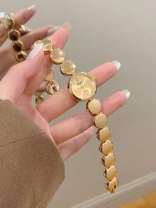 1pc Two Tone Polygonal Women's Quartz Watch Elegant And Exquisite Suitable For Daily Wear Party Leisure Gathering